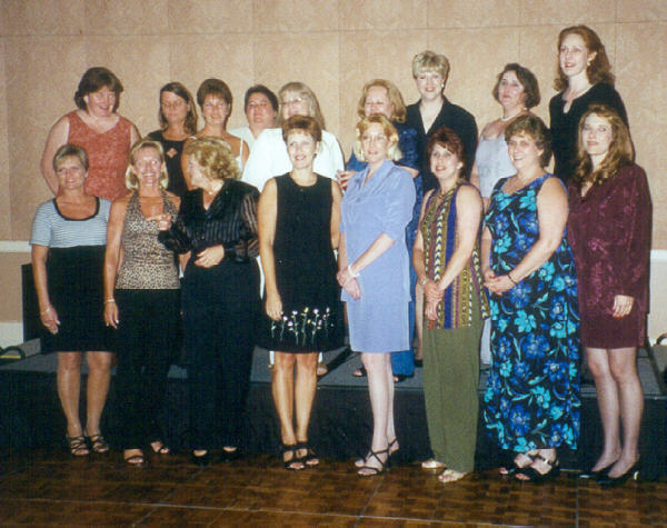 The Russell High Class of 1975 ladies at their 25th reunion, August 5th, 2000